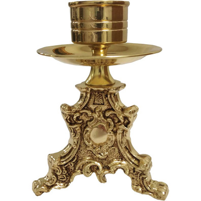 Catholic Church Brass Candle Holders with 8 cm. Paraffin Candle