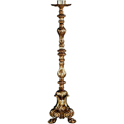 Bronze candlestick with base with three supports