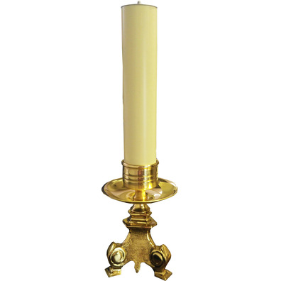 Bronze candlestick with 5 cm paraffin candle.