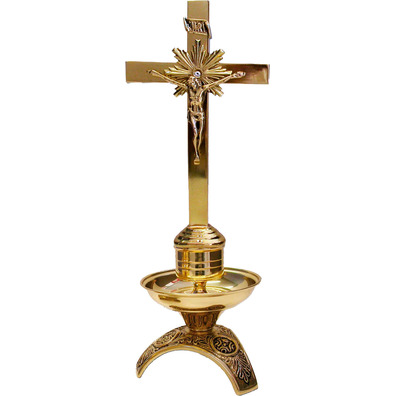 Table candlestick with Cross | Foundry