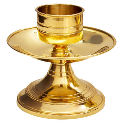 Simple finish bronze table candlestick