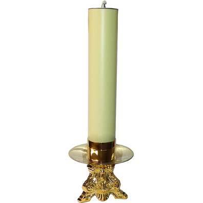 Candlestick with 5 cm paraffin candle.