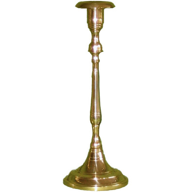 Smooth candlestick made of polished bronze