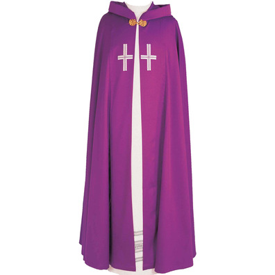 Pluvial layer with Crosses embroidered by hand