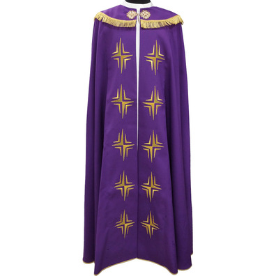Purple raincoat with crosses