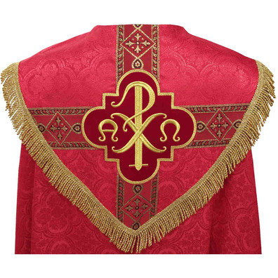 Catholic cope with embroidery hood red