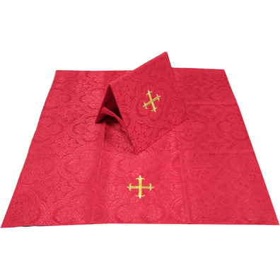 Red Damask Chalice Veil and Corporal Folder