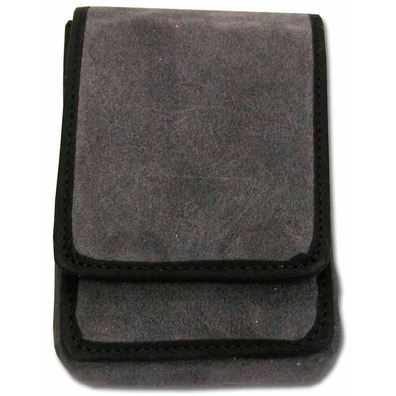 Sacraments wallet with gray suede cover