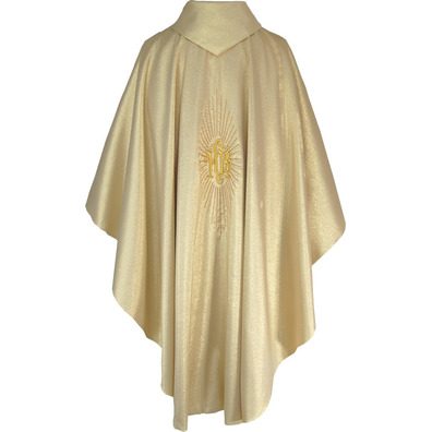 Golden Christ on the Cross embroidered chasuble