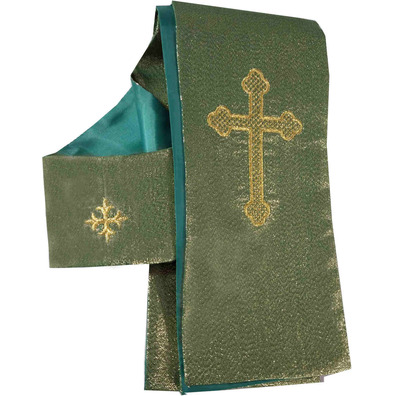 Chasuble embroidered Christ on the Cross green