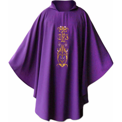 Chasuble with golden JHS embroidery