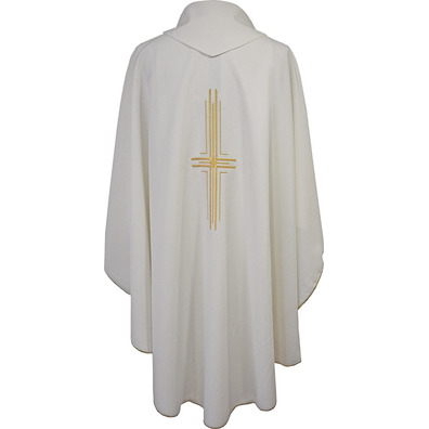 Chasuble with embroidered Cross | Four liturgical colors white