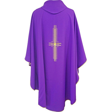 Chasuble with embroidered Cross | Four liturgical purple colors