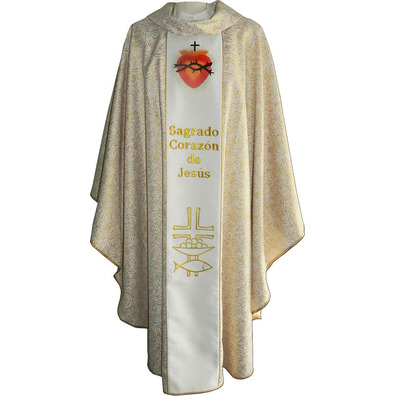 Chasuble with central braid Sacred Heart