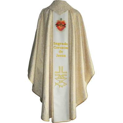 Chasuble with central braid Sacred Heart