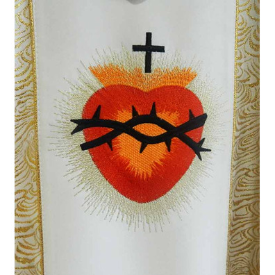 Chasuble with central braid Sacred Heart