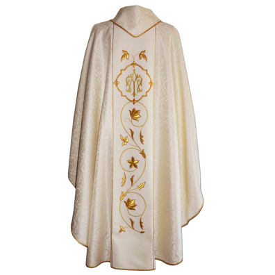 Chasuble with embroidered Sacred Heart of Mary