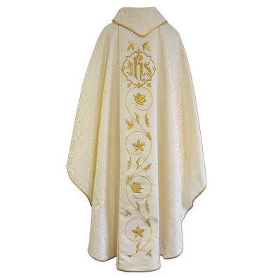 Damask chasuble with Saint Anthony embroidery