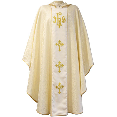 Damask chasuble with velvet stolon