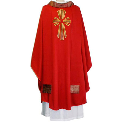 Wool chasuble with silk cross