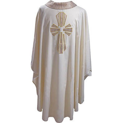 Wool chasuble with beige silk cross