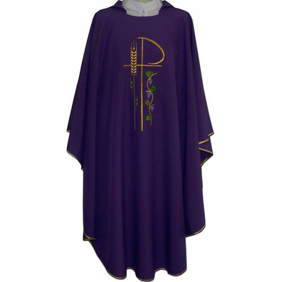 Polyester chasuble available in four colors purple