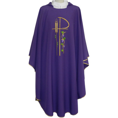 Polyester chasuble available in four colors purple