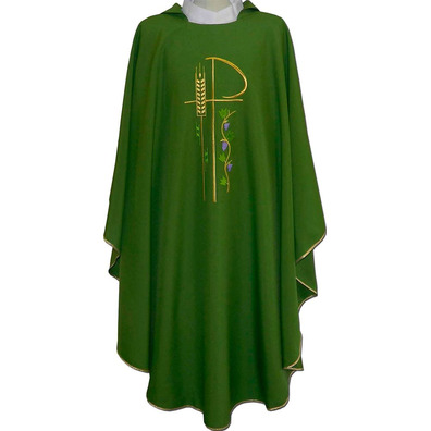 Polyester chasuble available in four colors green