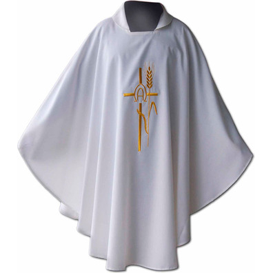 Embroidered chasuble | 75% polyester and 25% wool red