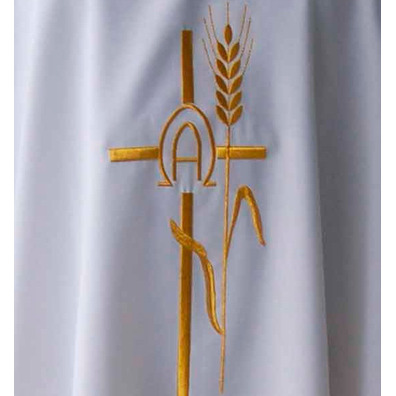 Embroidered chasuble | 75% polyester and 25% white wool