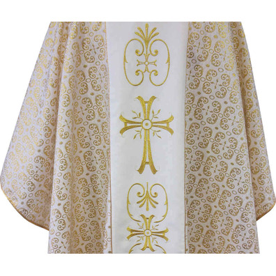 Beige Good Shepherd brocade chasuble