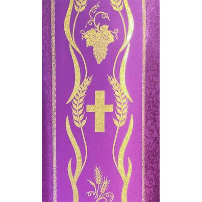 Damask chasuble with purple golden central braid