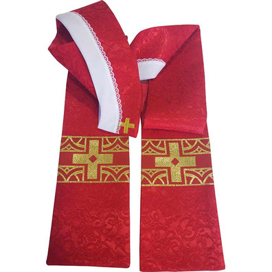 Damask chasuble with red golden central braid