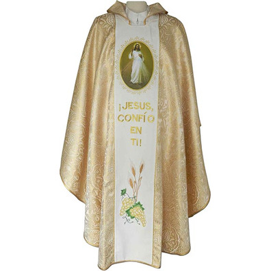 Chasuble golden color Divine Mercy