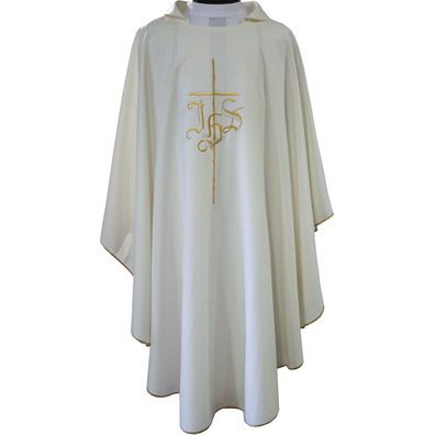 Chasuble with plain stole beige