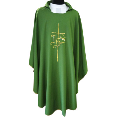 Chasuble with plain stole green