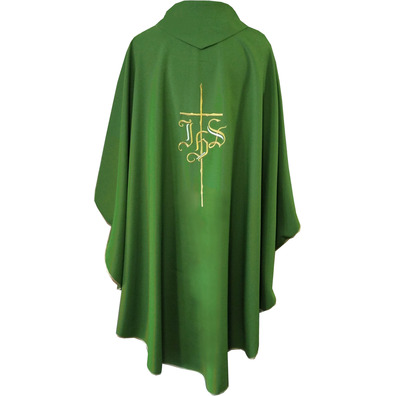 Chasuble with plain stole green