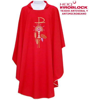 Chasuble HeiQ Viroblock | Red antiviral and antimicrobial liturgical vestment