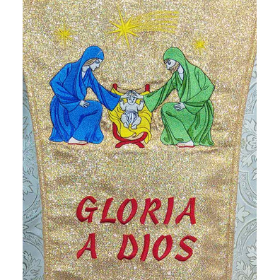 Beige chasuble with gold stolon for Christmas