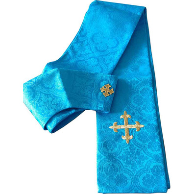 Embroidered Marian chasuble | Virgin Purisima blue