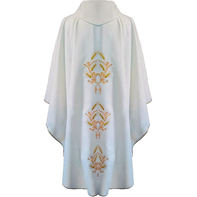 Chasuble with golden embroidery beige