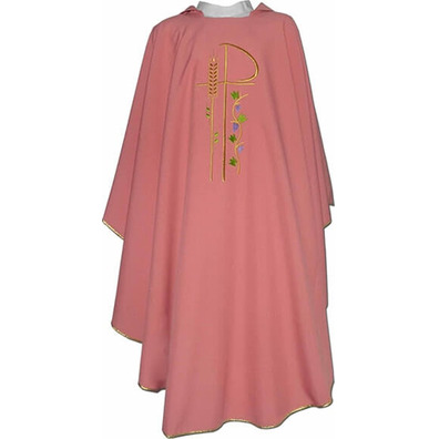 Pink chasuble for Advent made of polyester