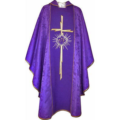 Purple damask chasuble