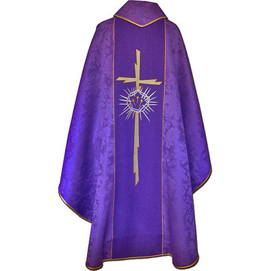 Purple damask chasuble