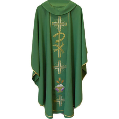 Chasuble in the four liturgical colors | green polyester