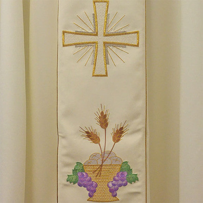 Chasuble in the four liturgical colors | white polyester