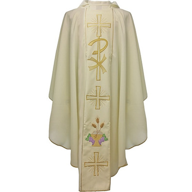 Chasuble in the four liturgical colors | white polyester