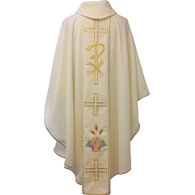 Chasuble in the four liturgical colors | white polyester