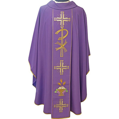Chasuble in the four liturgical colors | purple polyester