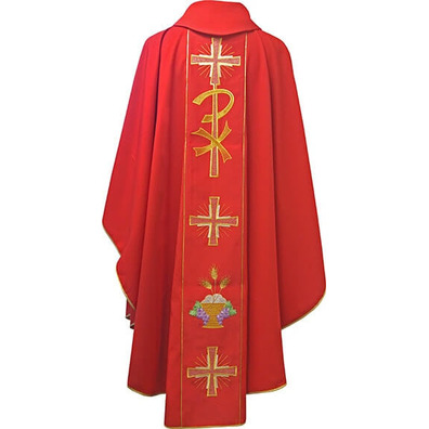 Chasuble in the four liturgical colors | red polyester
